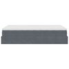 vidaXL Osmaņu gultas rāmis ar matrača tum&scaron;i pelēks 120x200cm samts