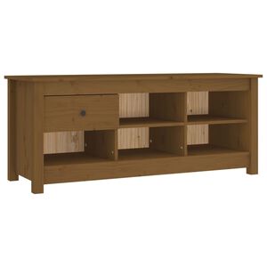 vidaXL apavu skapītis, medus brūns, 110x38x45,5 cm, priedes masīvkoks
