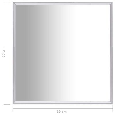 vidaXL spogulis, 60x60 cm, sudraba krāsā