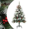 vidaXL mākslīgā Ziemassvētku egle ar čiekuriem un ogām, 150 cm