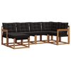 vidaXL Āra dīvānu komplekts ar spilvenu 6 pcs Dabīgs un melns