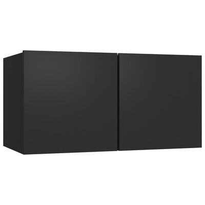 vidaXL TV plaukti, 4 gab., 60x30x30 cm, melna skaidu plāksne