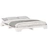 vidaXL Gultas rāmis Balts 200 x 210 cm Ciets priedes koks