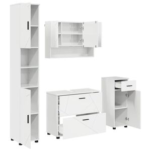 vidaXL Vannas istabas mēbeļu komplekts ar atvilktni ar plauktu 4 pcs