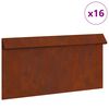 vidaXL Kāpuru žogs 16 pcs Rūsa 50 x 3,5 x 25 cm Novecināts tērauds