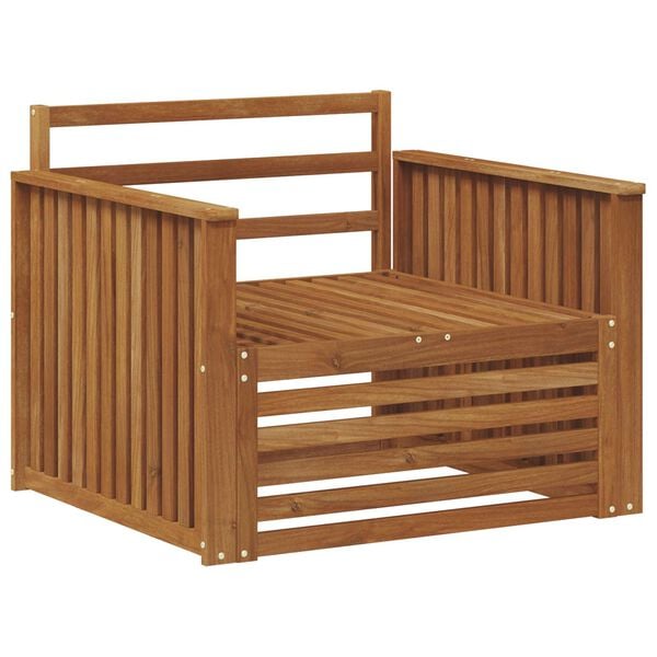 vidaXL 2 Gabals Dīvāns ar rokām Cietā akācijas koks Dabiska