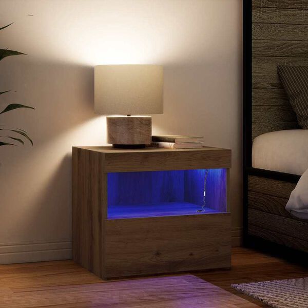 vidaXL Nakts skapītis Artisānā ozols 50 x 40 x 45 cm Inženierijas koks