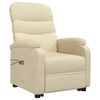vidaXL masāžas krēsls, paceļams, krēmkrāsas audums
