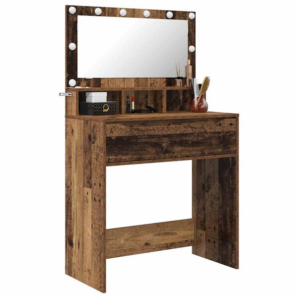 vidaXL Guļamistabas ģērb&scaron;anās galdiņi Vecs koks 80 x 39,6 x 135 cm