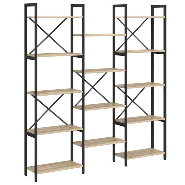 vidaXL Grāmatu plaukts Sonoma ozols 156 x 25 x 167 cm