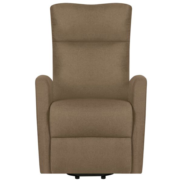 vidaXL masāžas krēsls, paceļams, pelēkbrūns audums