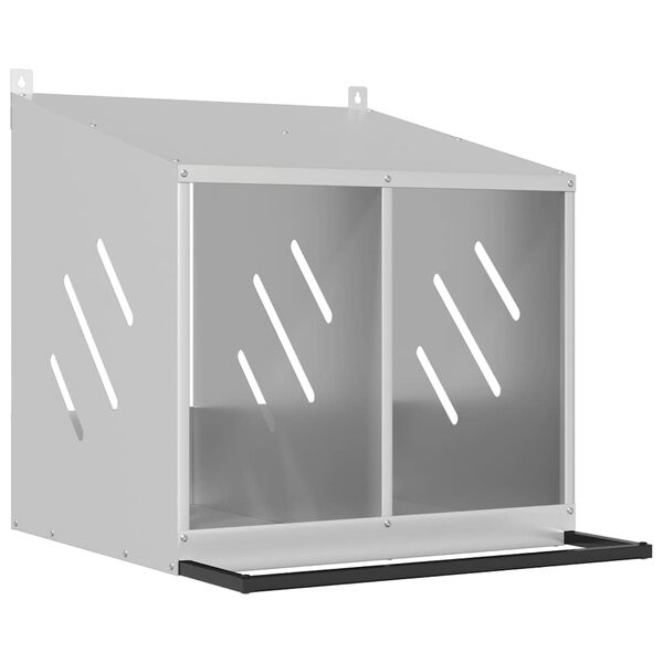 vidaXL vistu ligzdošanas kaste ar 2nodalījumiem cinkota sudraba metāla