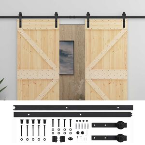 vidaXL Slīdo&scaron;ās durvis 2 gab. 80 x 210 cm Priedes masīvkoks