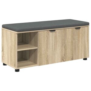 vidaXL Zāles sols ar spilvenu ar plauktu Sonoma ozols 100 x 38 x 46 cm