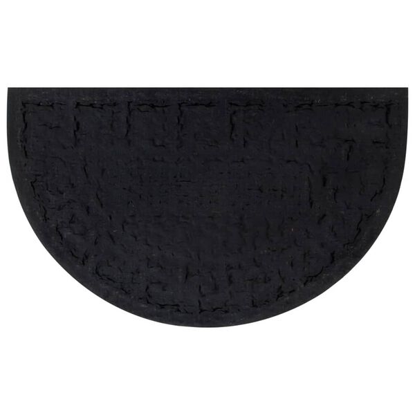 vidaXL durvju paklājs, pusapaļ&scaron;, 45x75 cm, gumija, kokosa &scaron;ķiedra