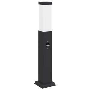 vidaXL stabveida gaismeklis ar sensoru, 50 cm, melns, IP44