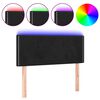 vidaXL gultas galvgalis ar LED, 90x5x78/88 cm, melns samts