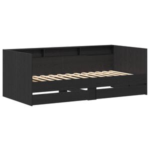 vidaXL Diena gulta ar atvilktni Pelēka 90 x 200 cm Inženierijas koks