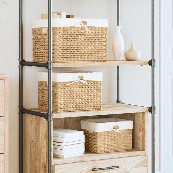 vidaXL Glabā&scaron;anas grozi 3 pcs Dabiska 35 x 30 x 25 cm Ūdens hiacintes