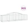 vidaXL arkveida gabiona grozi, 15 gb., 200x50x40/60 cm, cinkota dzelzs
