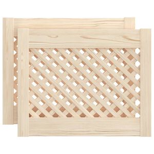 vidaXL skapja durvis, līstī&scaron;u dizains, 2 gab., 49,5x39,5 cm, priede