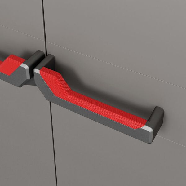 Keter skapis Stilo ar plauktiem, pelēks un melns, 173 cm