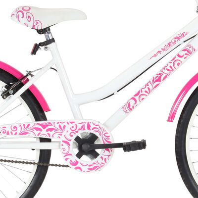 vidaXL bērnu velosipēds, 24 collas, rozā ar baltu