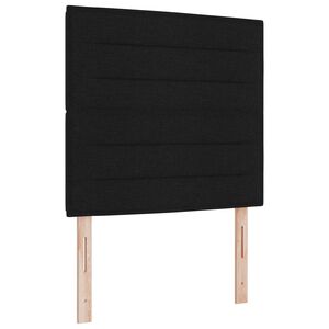 vidaXL LED gultas galva ar LED sloksnēm Melns 80 cm audums