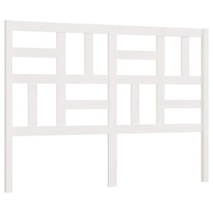 vidaXL gultas galvgalis, balts, 126x4x104 cm, priedes masīvkoks