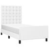 vidaXL gultas rāmis ar galvgali, balts, 100x200 cm, mākslīgā āda