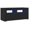 vidaXL TV galdiņ&scaron; ar LED lampiņām, 90x35x40 cm, melns