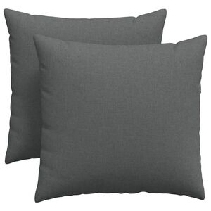 vidaXL Dīvāna spilveni 2 pcs Tum&scaron;i pelēks 45 x 45 cm audums