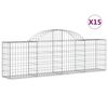 vidaXL arkveida gabiona grozi, 15 gb., 200x30x60/80 cm, cinkota dzelzs