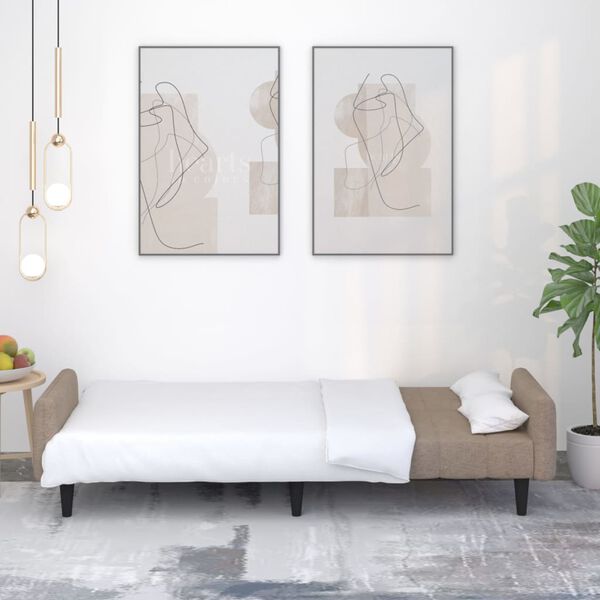 vidaXL 2-vietīga dīvāngulta, pelēkbrūns mikro&scaron;ķiedras audums