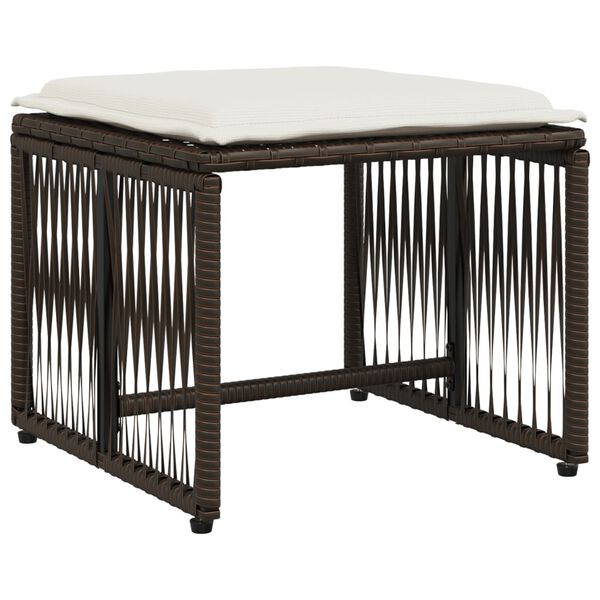 vidaXL 7-daļīgs dārza mēbeļu komplekts, matrači, brūna PE rotangpalma