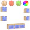 vidaXL 7-daļīgs TV skapī&scaron;u komplekts ar LED, ozola, inženierijas koks
