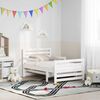 vidaXL Gultas rāmis ar matraci Balts 80 x 200 cm Ciets priedes koks