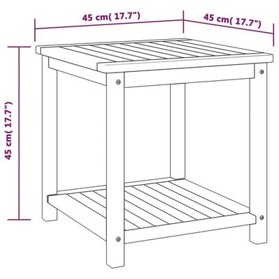 vidaXL galdiņš, akācijas masīvkoks, 45x45x45 cm