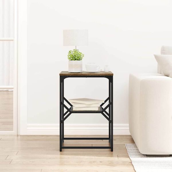 vidaXL Sānu galds Dūmaka ozols 41 x 40 x 60 cm