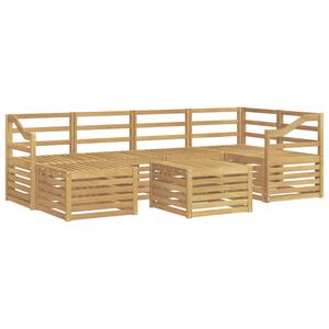 vidaXL Āra dīvānu komplekts 7 pcs Balts Poliesters