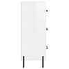 vidaXL kumode, spīdīgi balta, 34,5x34x90 cm, inženierijas koks