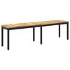 vidaXL Dārza sols 161 x 35 x 45 cm Cietā akācijas koks Balta un melna