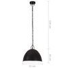vidaXL griestu lampa, industriāls dizains, melna, 25 W, 31 cm, E27