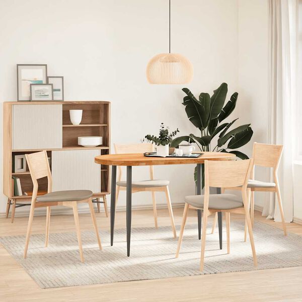 vidaXL galda virsma, gai&scaron;i brūna, 120x60x4 cm, ozola masīvkoks, ovāls