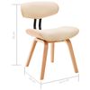 vidaXL virtuves krēsli, 2 gab., liekts koks un mākslīgā āda, krēmkrāsā