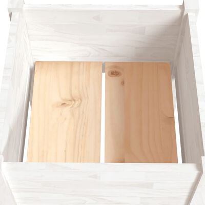 vidaXL dārza puķu kastes, 2 gab., 50x50x70 cm, balts priedes masīvkoks