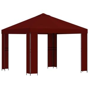 vidaXL Nojume 3 x 3 m Burgundija Poliesters un tērauds 190 gsm