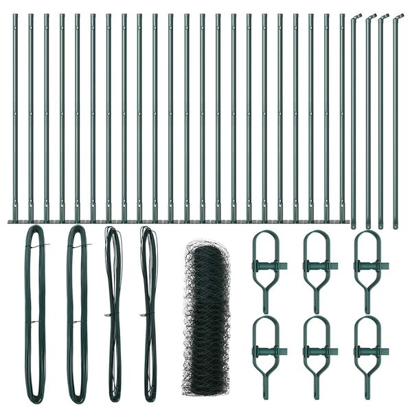 vidaXL Žoga āķis Zaļa 50 x 0,8 m (36 mm siets) Tērauds un PVC