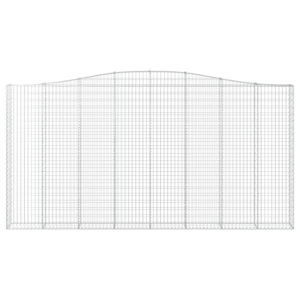 vidaXL arkveida gabiona grozs, 400x30x200/220 cm, cinkota dzelzs