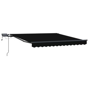 vidaXL Nolokāms markīze Melns 300 x 250 cm Audums un alumīnijs